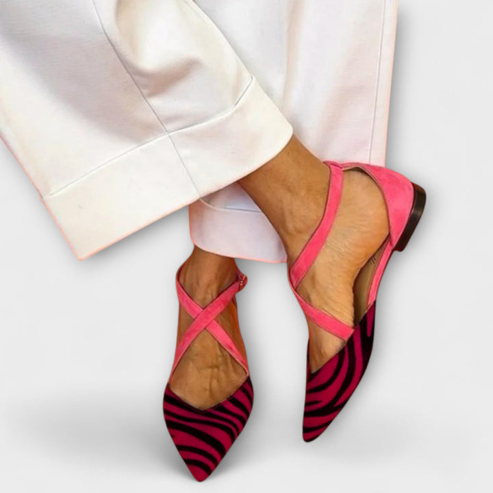 Friedlinde - Ballerines zébrées à brides