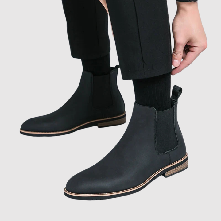 Oskar - Chaussures en cuir avec inserts élastiques