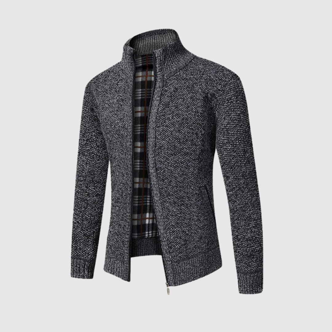 Šimon – Gilet tressé avec fermeture éclair et design élégant