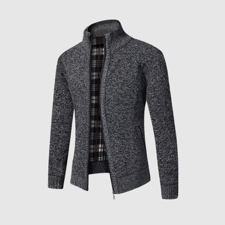 Šimon – Gilet tressé avec fermeture éclair et design élégant