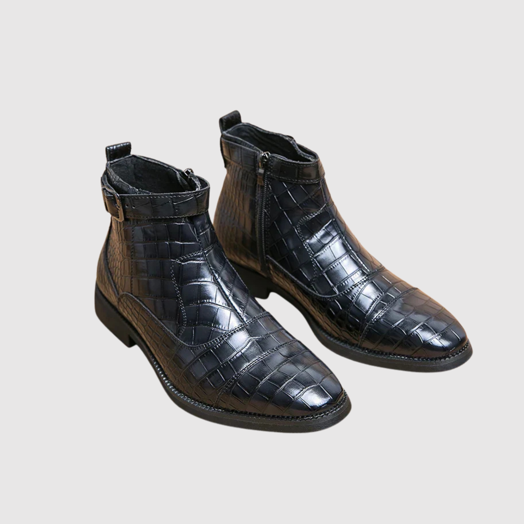 Oskar – Chaussures en cuir crocodile avec texture exclusive