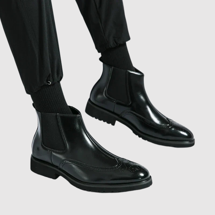 Oskar - Chaussures en cuir avec panneau élastique