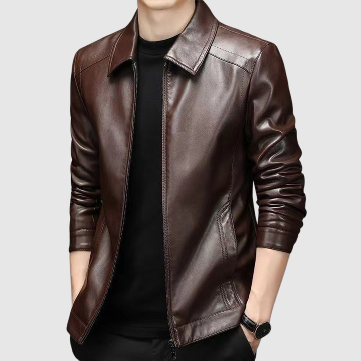 Dorian – Veste en cuir classique avec col pur