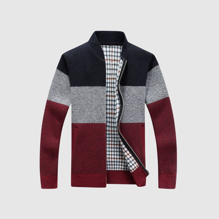 Šimon – Gilet pour homme avec motif contrasté et fermeture éclair