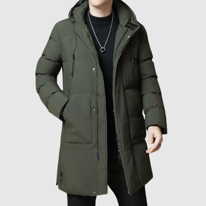 Marek – Long manteau en duvet avec capuche