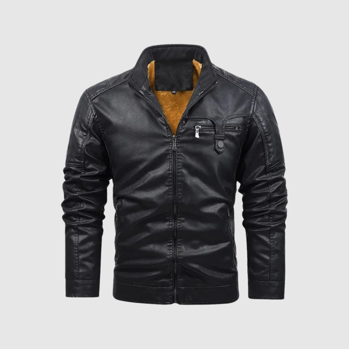 Dorian – Veste en cuir avec doublure contrastante et caractère élégant