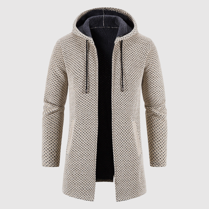 Marek - Pull long en tricot avec capuche