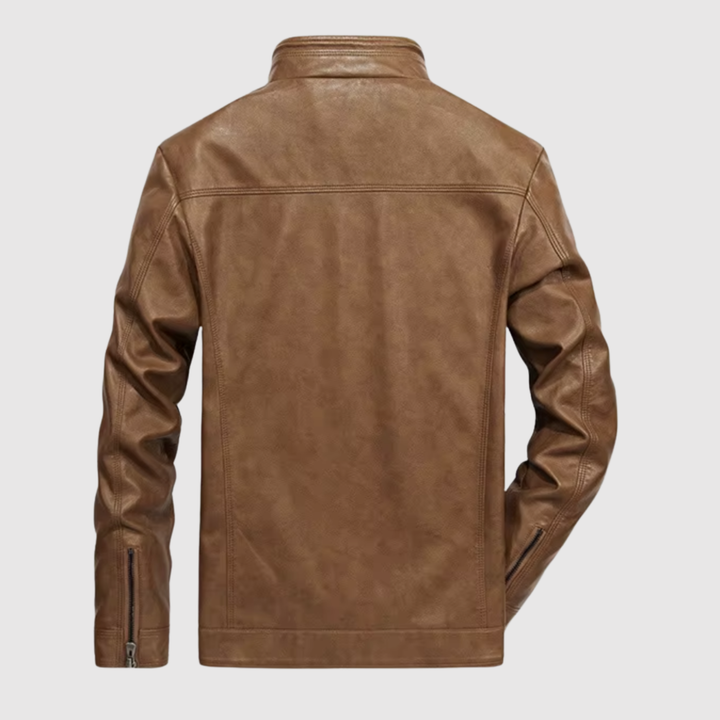 Dorian – Veste en cuir avec fermeture éclair et caractère urbain