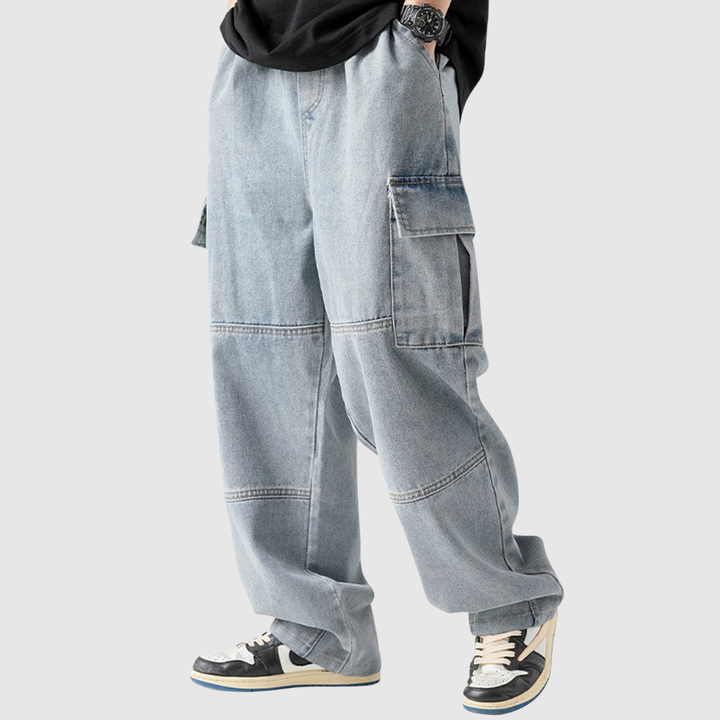 Bruno – Jeans cargo amples avec taille élastique
