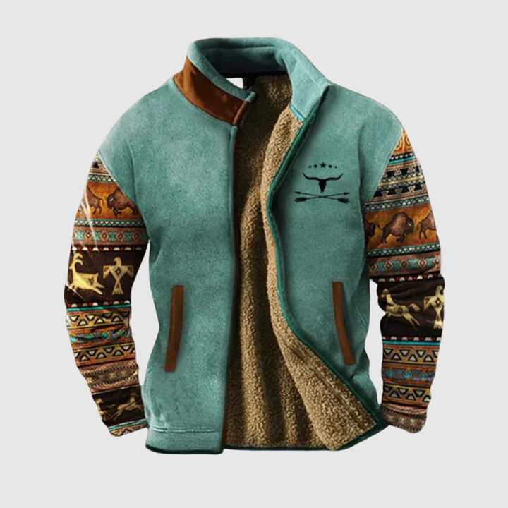 Marek - Veste sherpa avec des détails ethniques