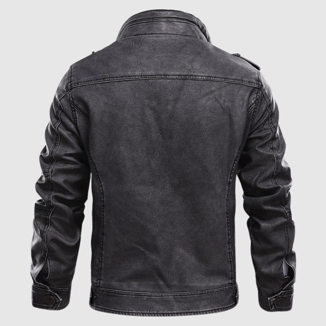 Dorian – Veste en cuir avec fermeture éclair et design urbain moderne
