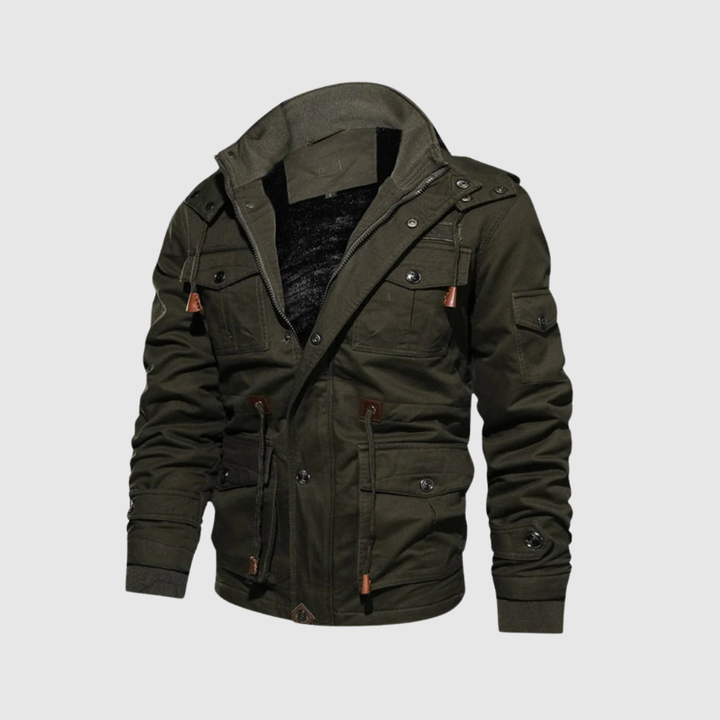 Marek – Veste d'hiver avec doublure en laine et détails en cuir