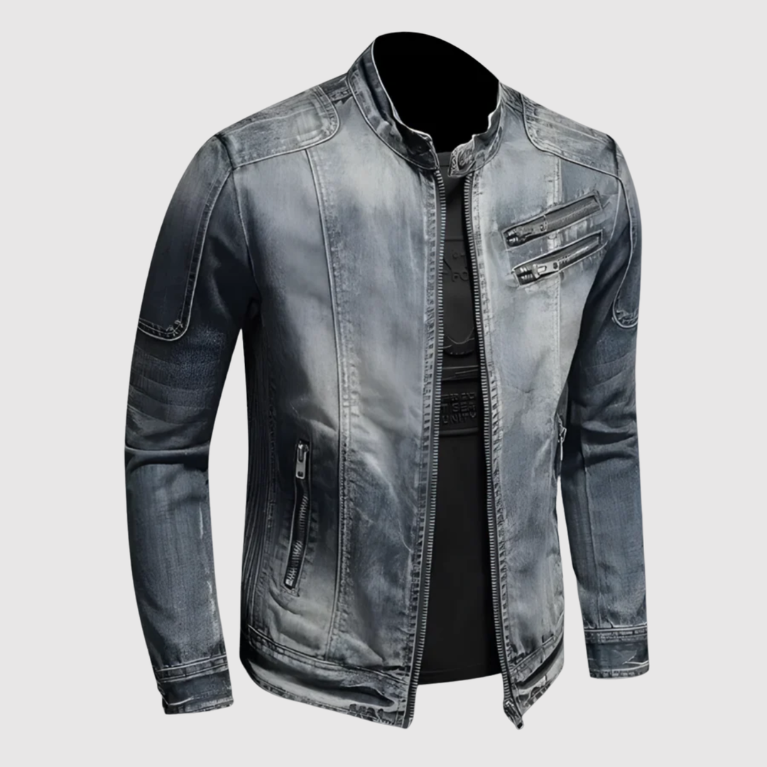 Šimon – Veste en jean avec un effet délavé moderne