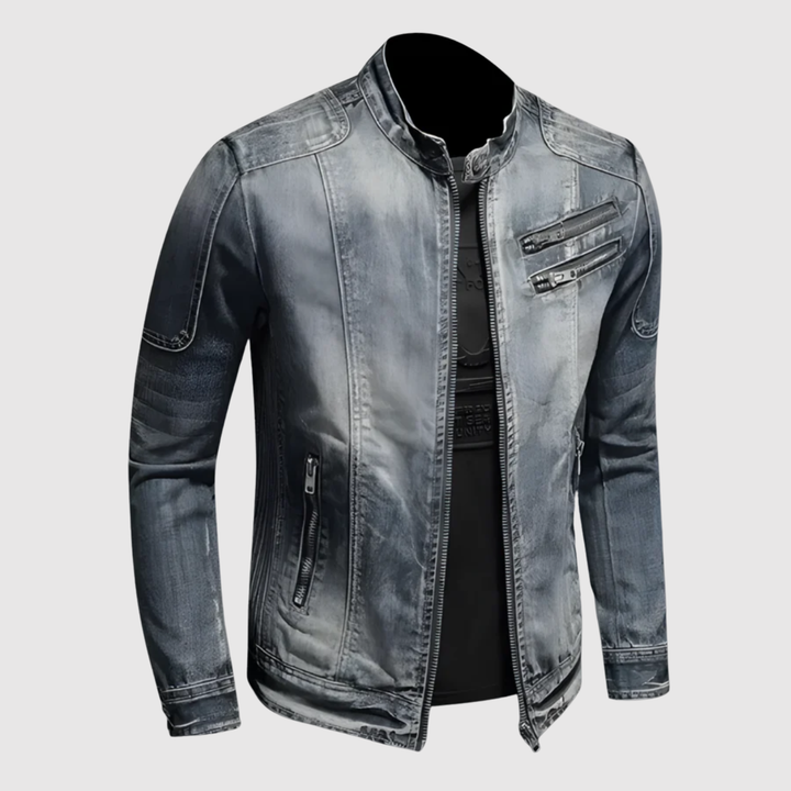 Šimon – Veste en jean avec un effet délavé moderne