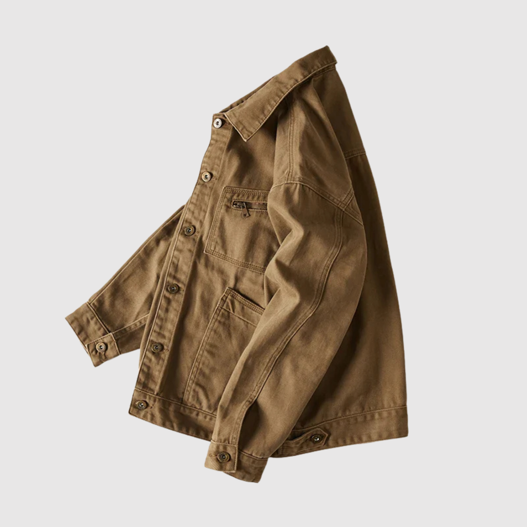 Šimon – Veste en tissu ciré avec des détails pour usage quotidien