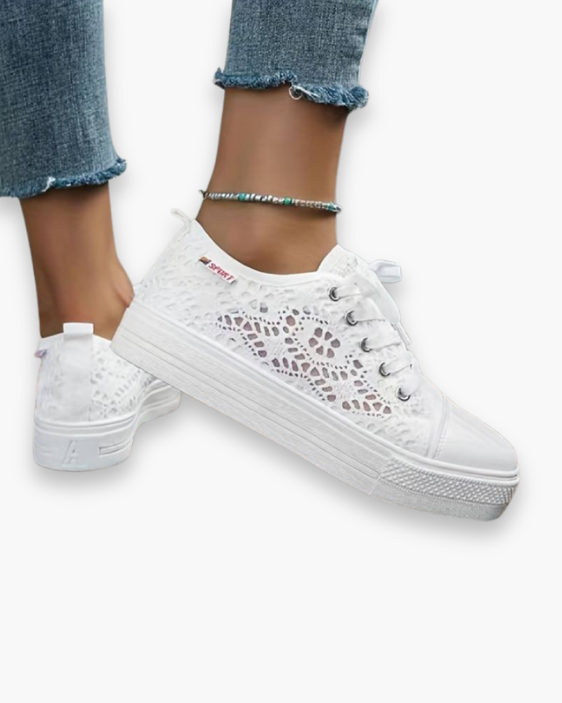 Fleur - Sneakers Dentelle Chic Respirantes Femme
