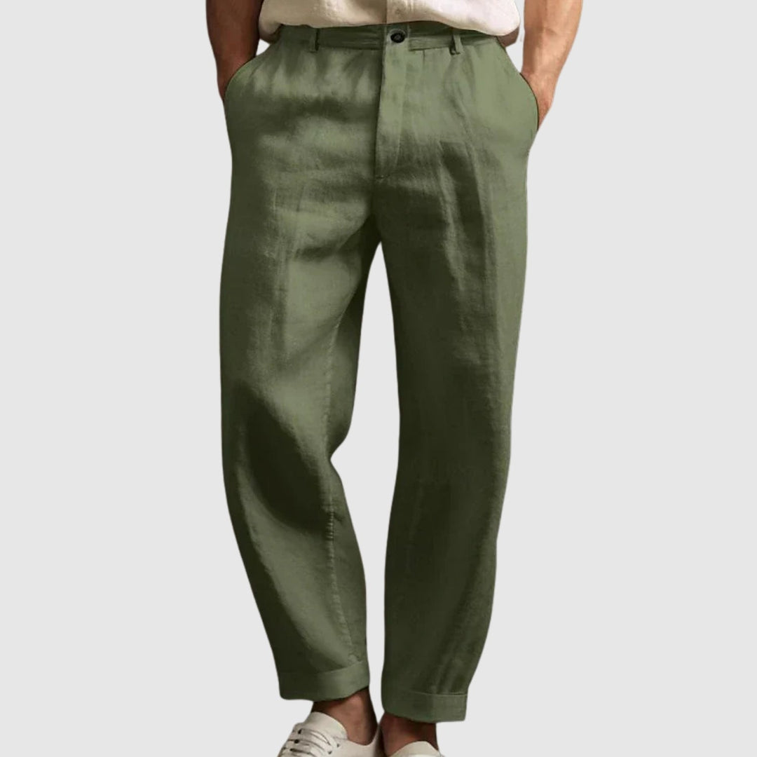 Leo - Pantalon d'été en coton et lin