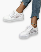 Fleur - Sneakers Dentelle Chic Respirantes Femme