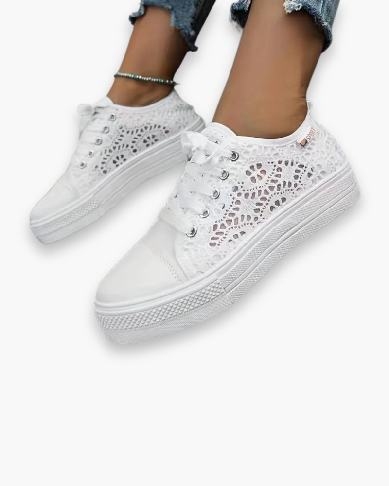 Fleur - Sneakers Dentelle Chic Respirantes Femme