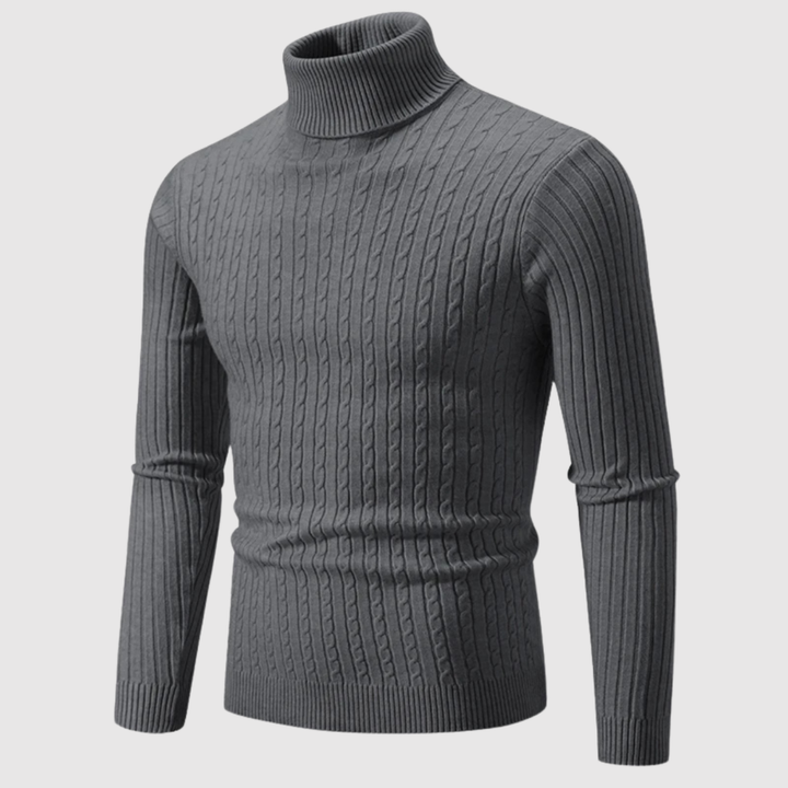 Daniel – Pull classique à col montant en texture poisson
