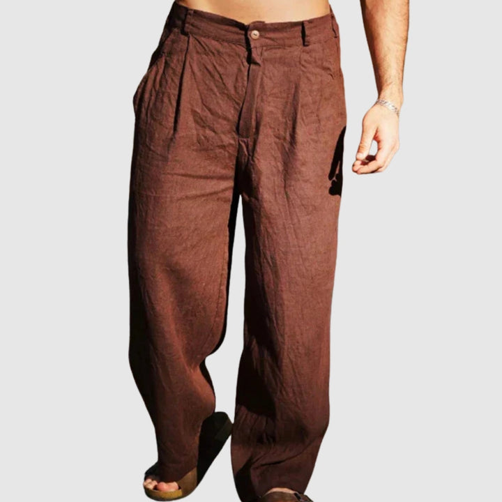 Leo – Pantalons en lin d'été avec jambes larges