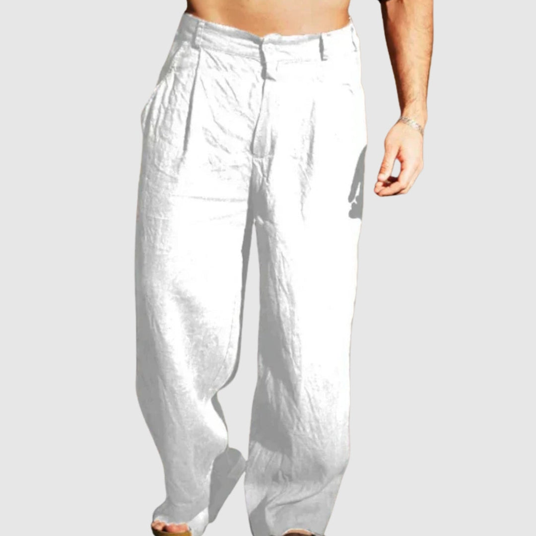 Leo – Pantalons en lin d'été avec jambes larges