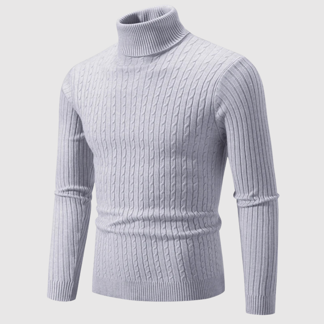 Daniel – Pull classique à col montant en texture poisson