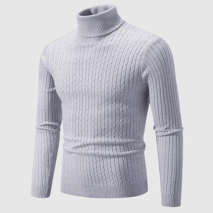 Daniel – Pull classique à col montant en texture poisson