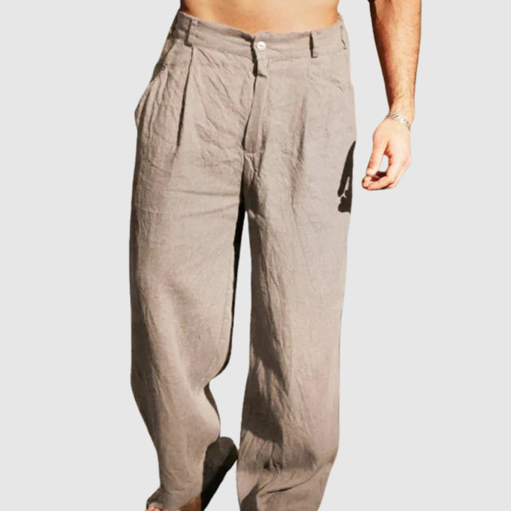 Leo – Pantalons en lin d'été avec jambes larges