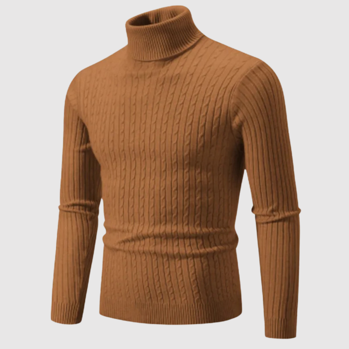 Daniel – Pull classique à col montant en texture poisson