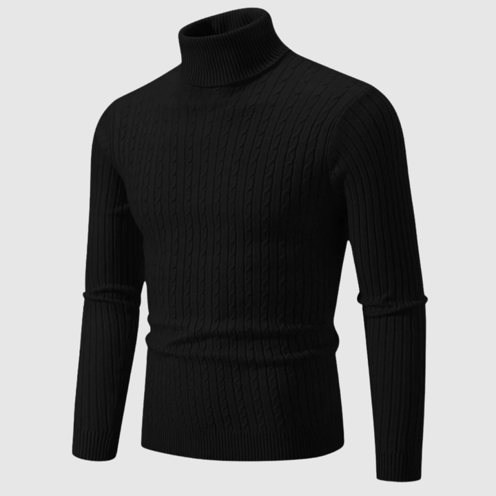Daniel – Pull classique à col montant en texture poisson