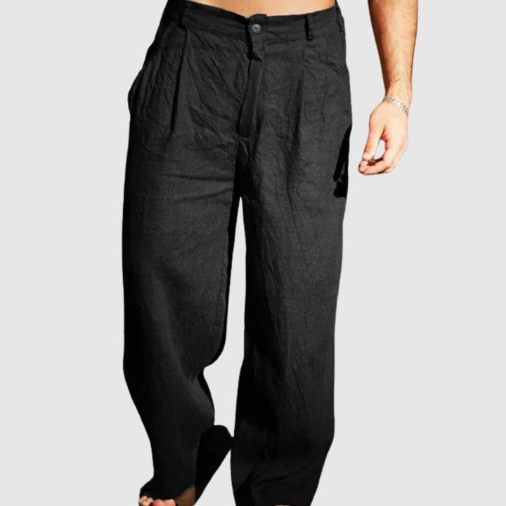 Leo – Pantalons en lin d'été avec jambes larges