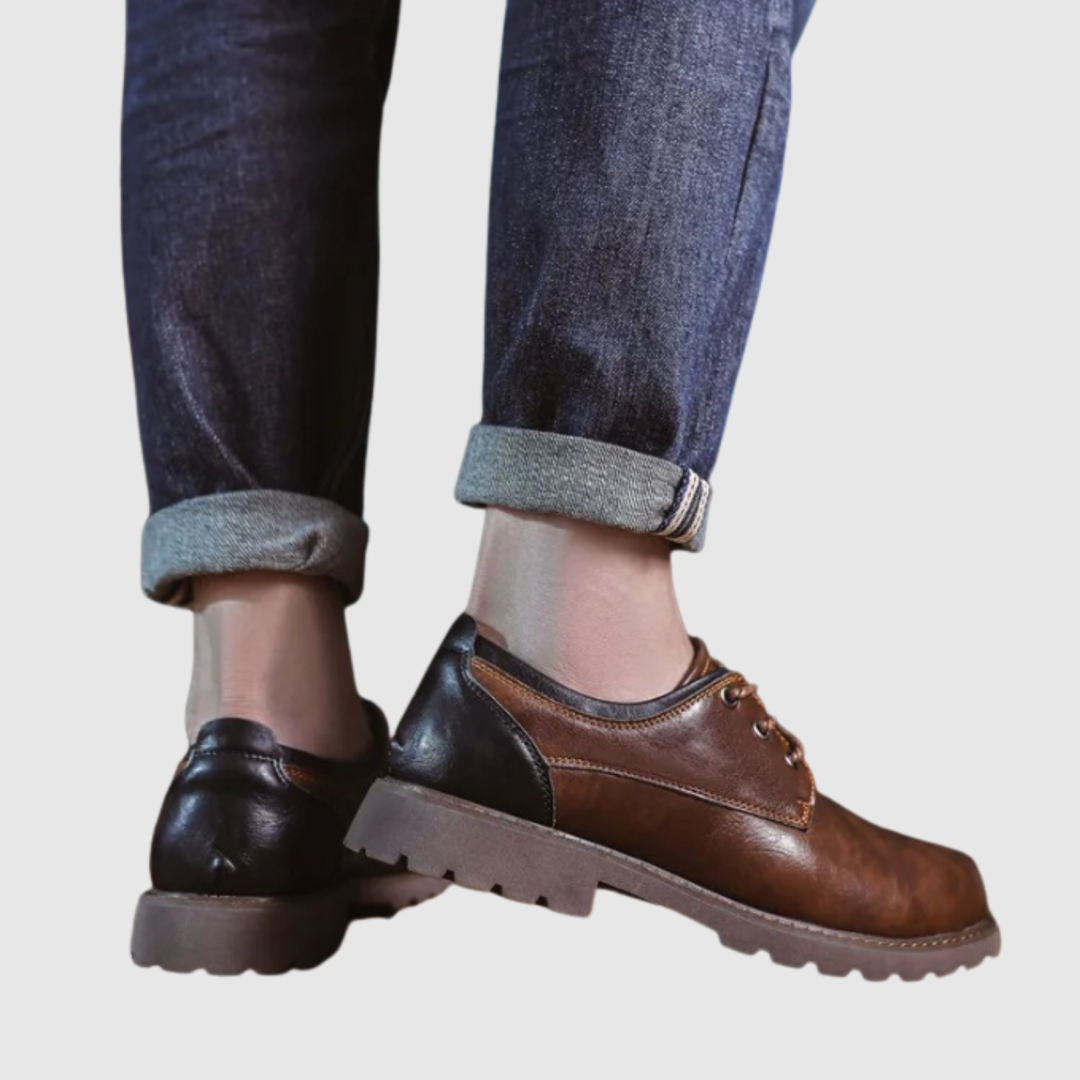 Viktor – Chaussures en cuir pour hommes solides avec semelle épaisse