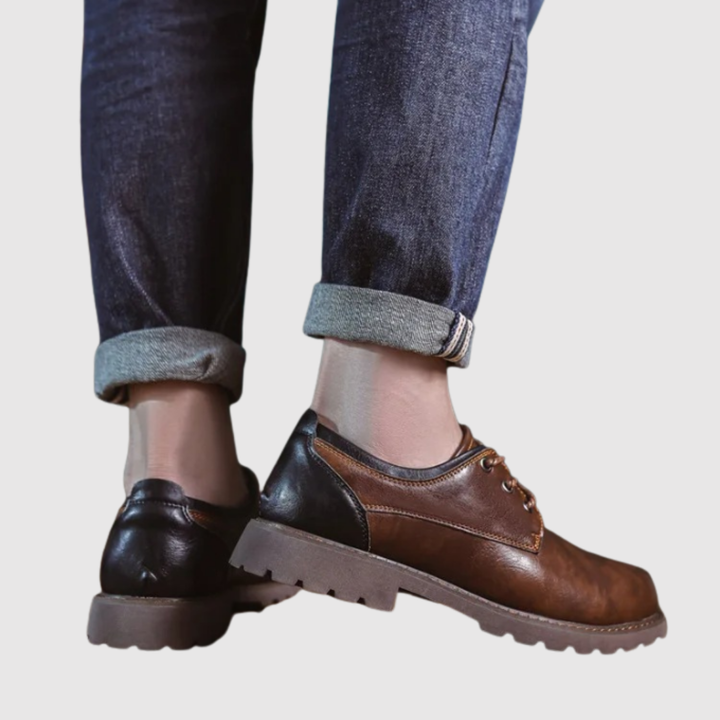 Viktor – Chaussures en cuir pour hommes solides avec semelle épaisse
