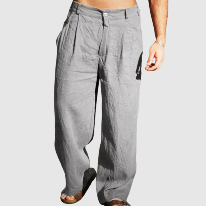 Leo – Pantalons en lin d'été avec jambes larges