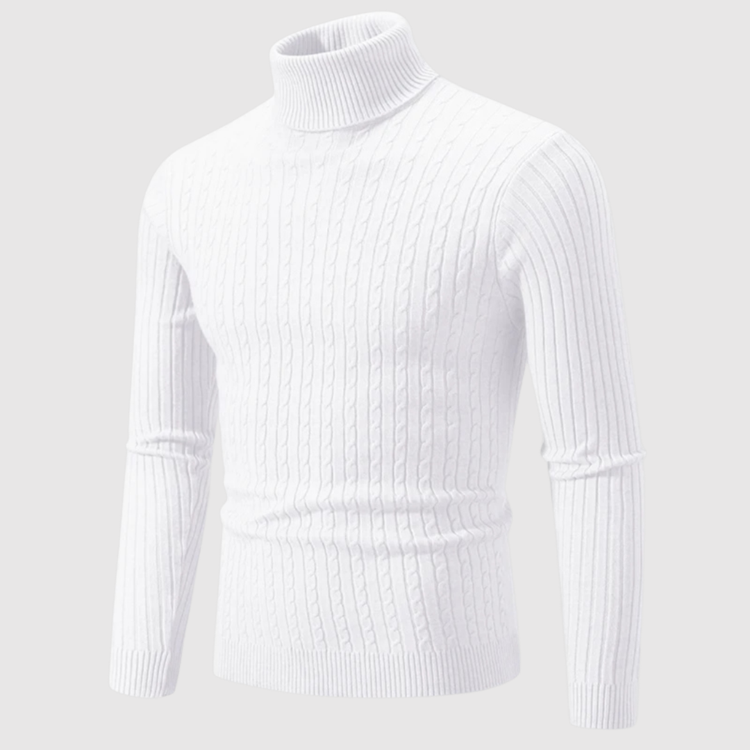 Daniel – Pull classique à col montant en texture poisson