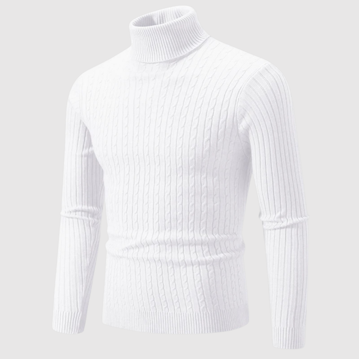 Daniel – Pull classique à col montant en texture poisson