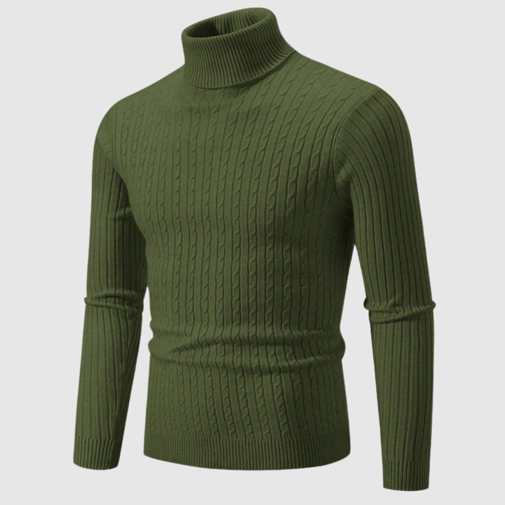 Daniel – Pull classique à col montant en texture poisson