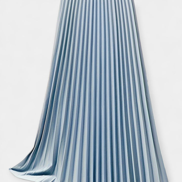 Jupe Longue Plissée en Satin