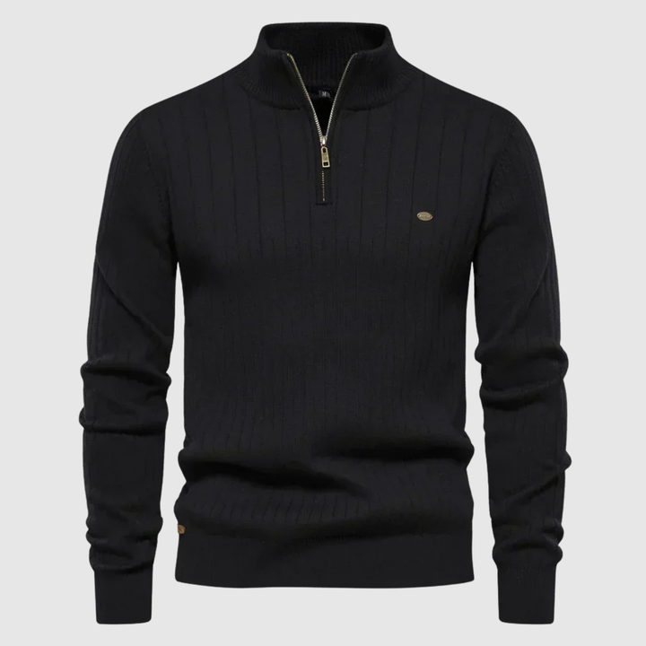 Daniel – Sweat à col zippé et tissage en mailles