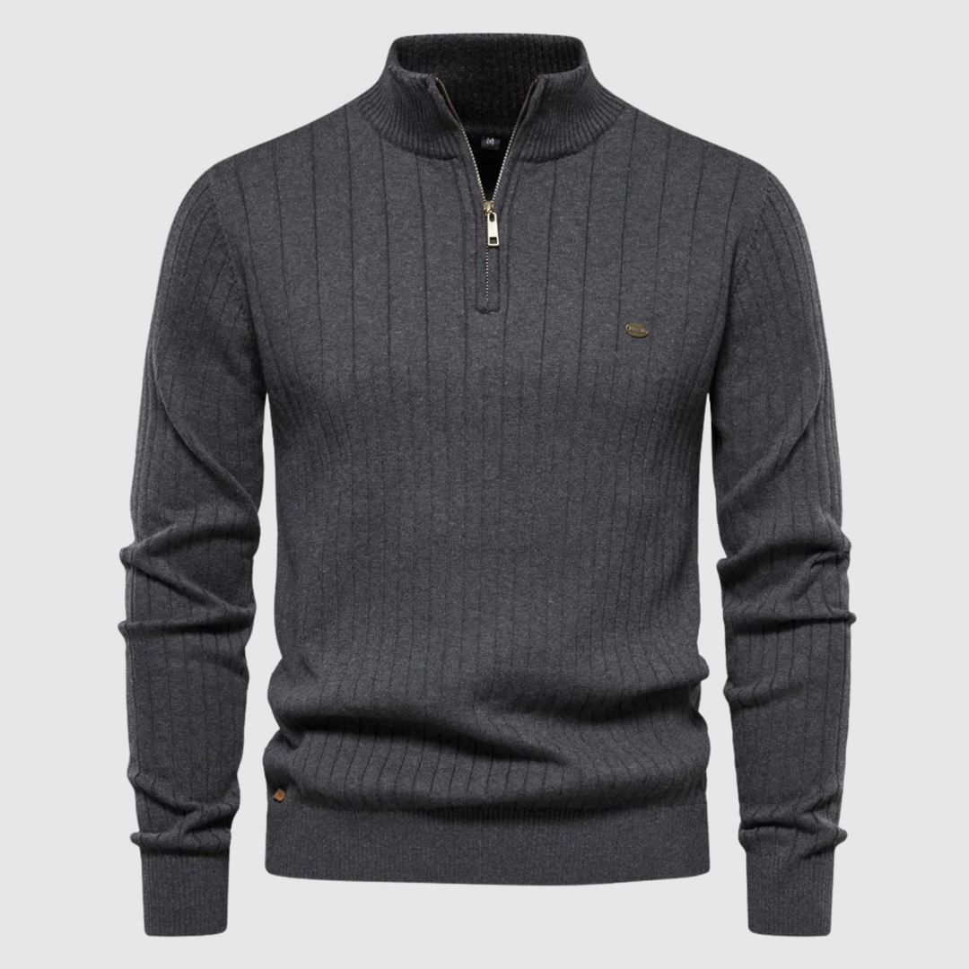 Daniel – Sweat à col zippé et tissage en mailles