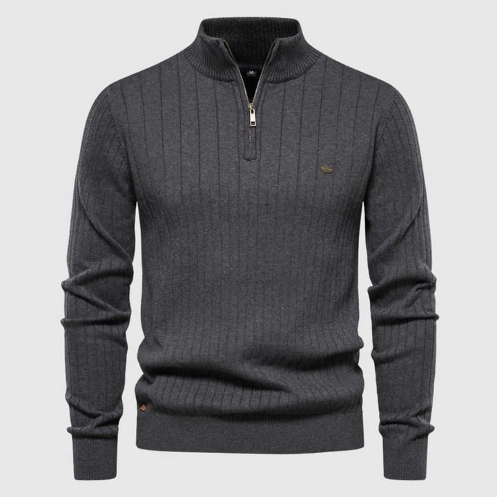 Daniel – Sweat à col zippé et tissage en mailles