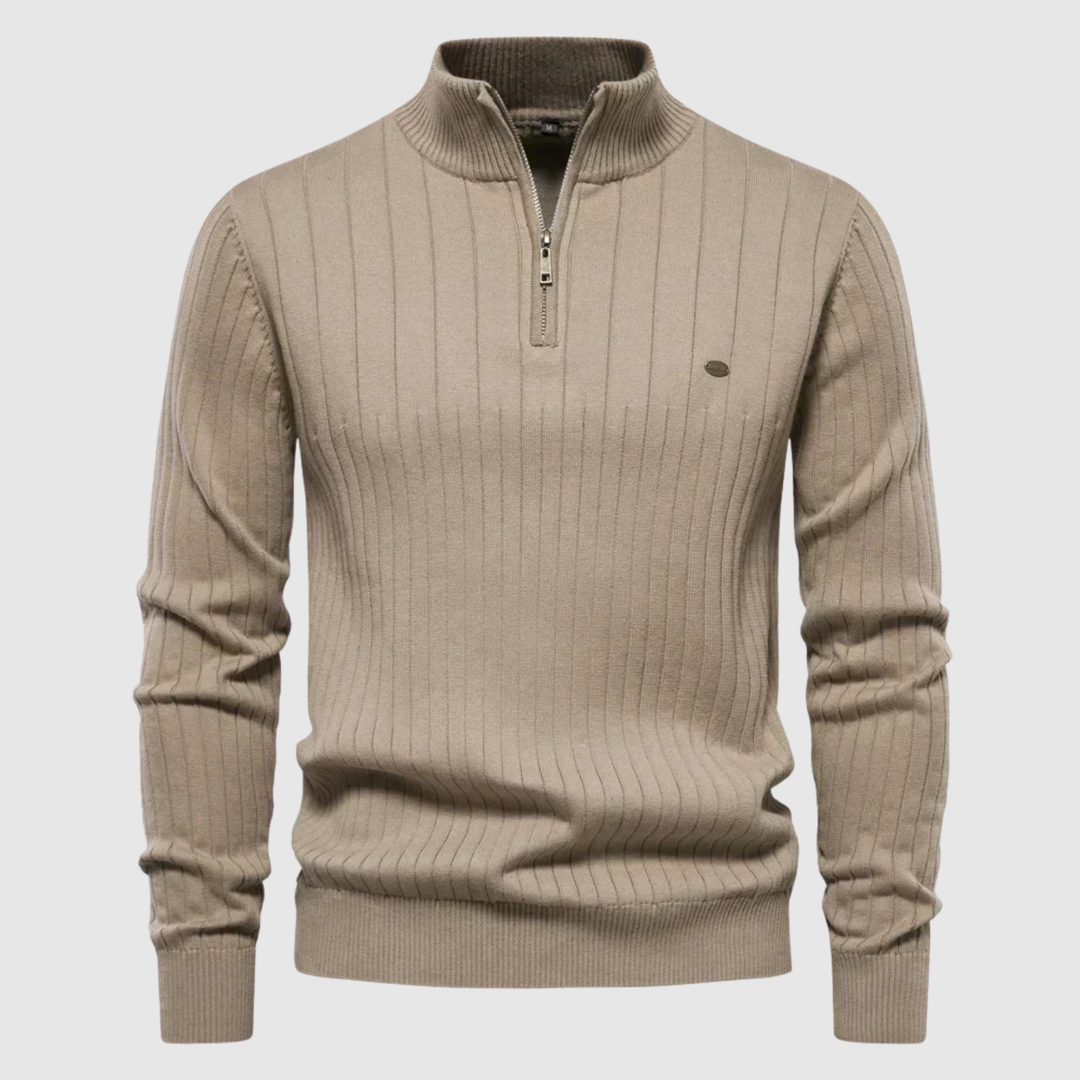 Daniel – Sweat à col zippé et tissage en mailles