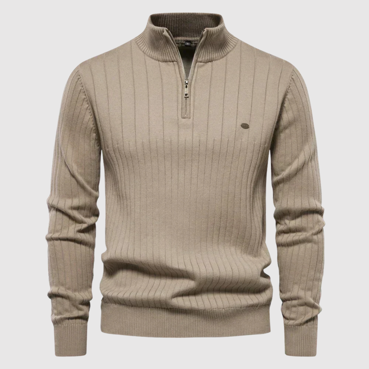 Daniel – Sweat à col zippé et tissage en mailles