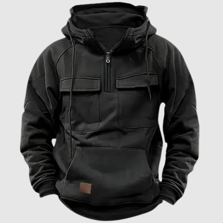 Daniel – Sweat à capuche tactique avec fermeture éclair et poches
