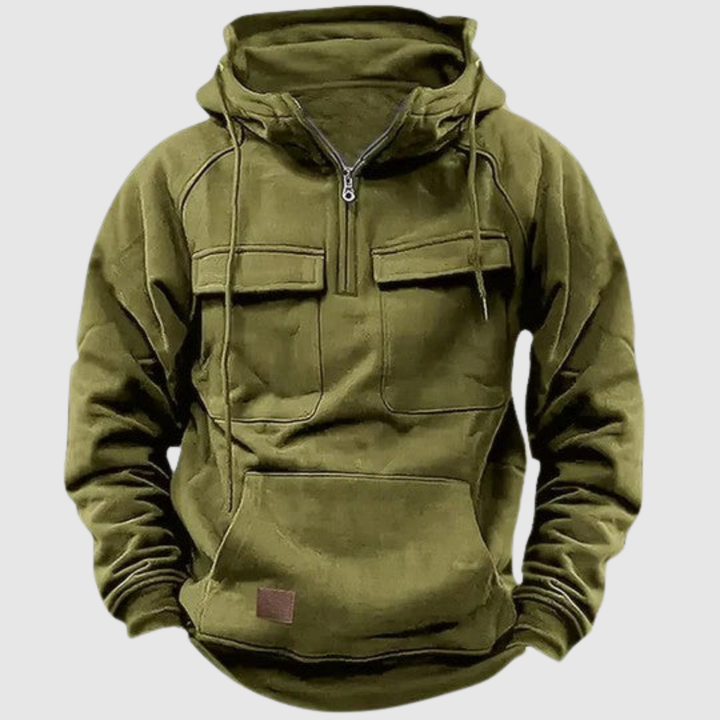 Daniel – Sweat à capuche tactique avec fermeture éclair et poches