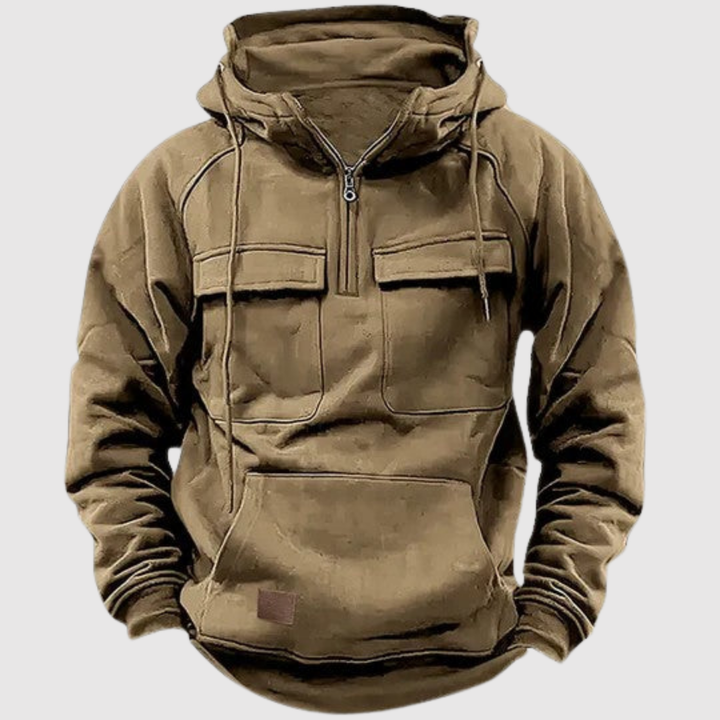 Daniel – Sweat à capuche tactique avec fermeture éclair et poches