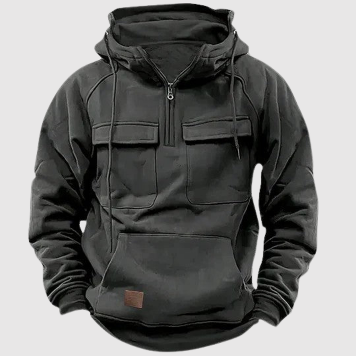 Daniel – Sweat à capuche tactique avec fermeture éclair et poches