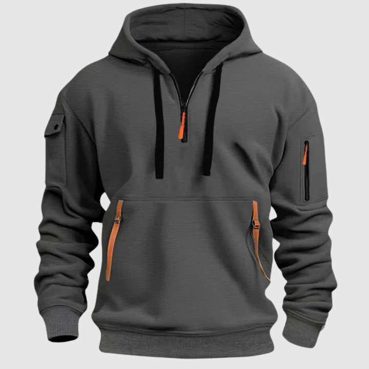 Daniel - Sweat à capuche sportif avec fermeture éclair et poche