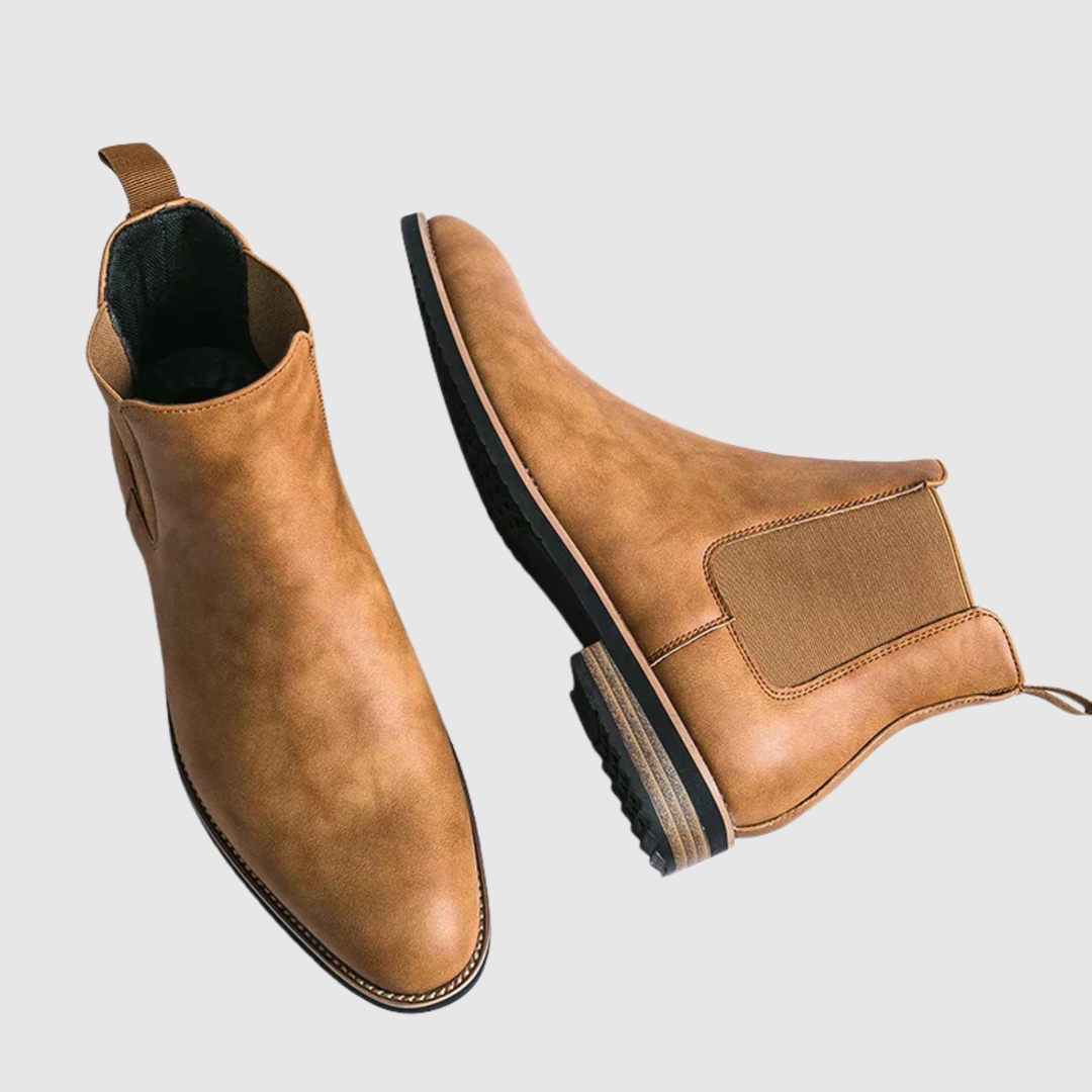 Oskar - Chaussures en cuir avec inserts élastiques